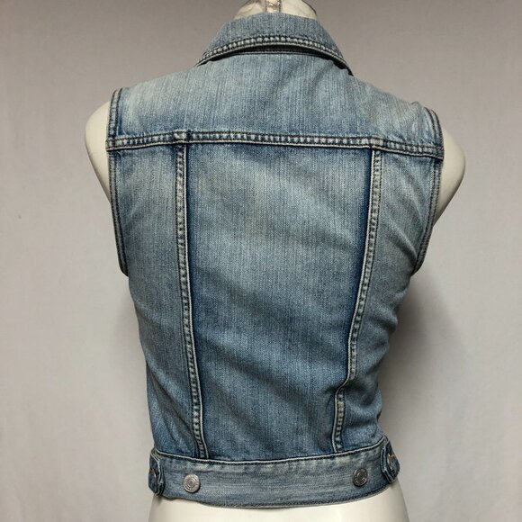 Aritzia Talula Denim Jean Vest Size X-Small - Picture 3 of 12